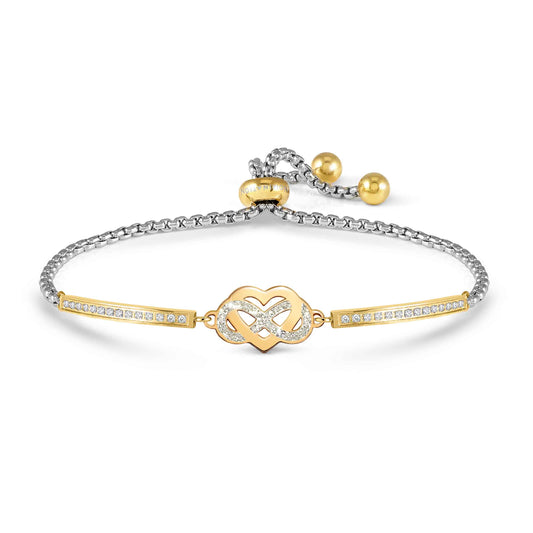 Milleluci Beloved Infinity Heart Bracelet in Gold, Glitter & CZ
