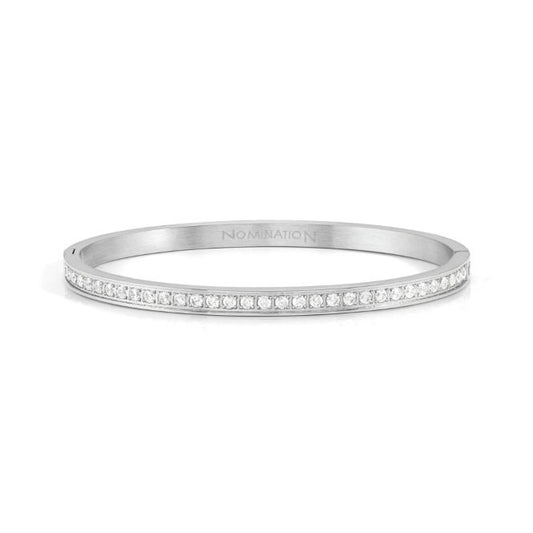 Pretty Bangles Medium Bracelet in Silver & White CZ