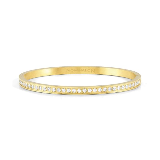 Nomination Pretty Bangles Medium Bracelet in Gold & White CZ