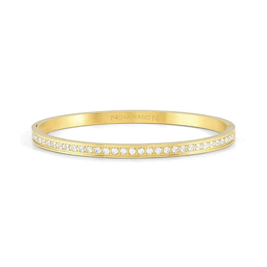 Pretty Bangles Medium Bracelet in Gold & White CZ