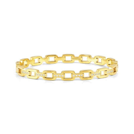 Pretty Bangles Medium Chain Bracelet in Gold & CZ