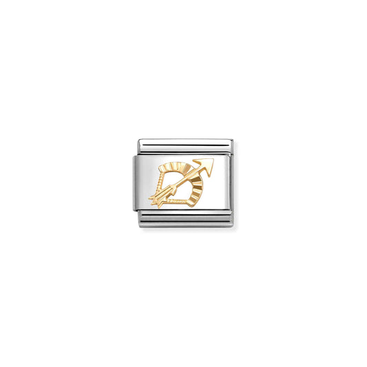 Classic Gold Diamond-Etched Sagittarius Zodiac Charms