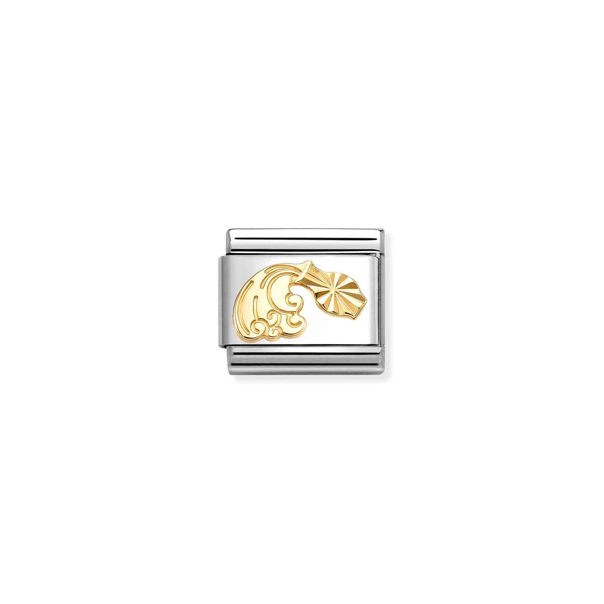 Classic Gold Diamond-Etched Aquarius Zodiac Charms