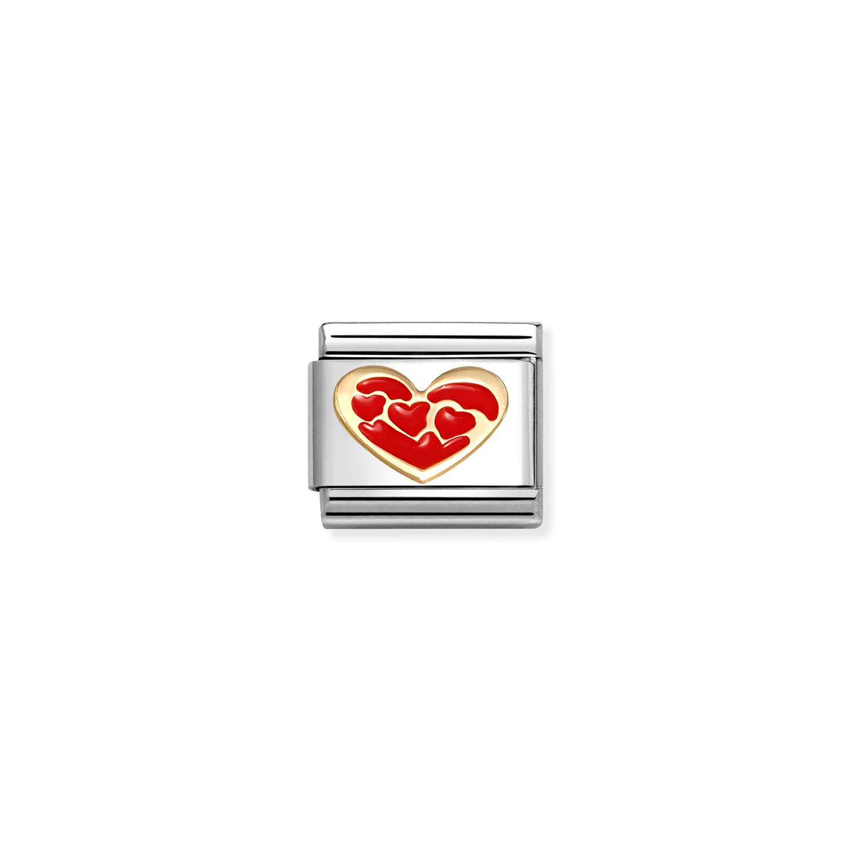 Classic Gold and Enamel Heart Hearts within a Red Heart Love & Hearts Charms
