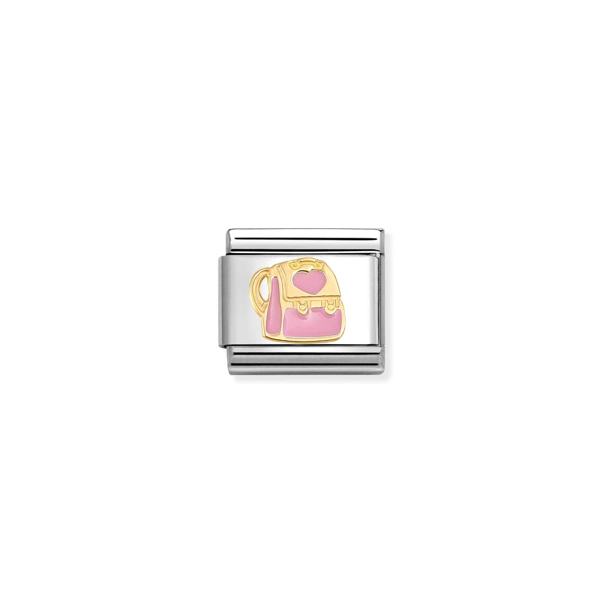 Nomination Classic Gold and Enamel Pink Backpack Travel Charms