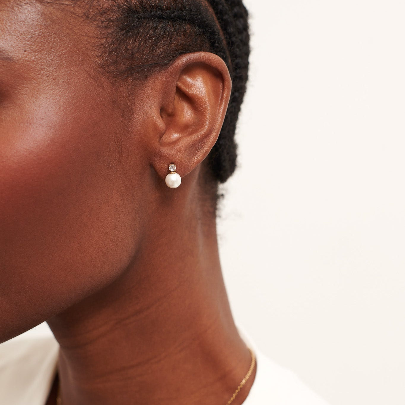 Gold Bridal Pearl Drop Earrings