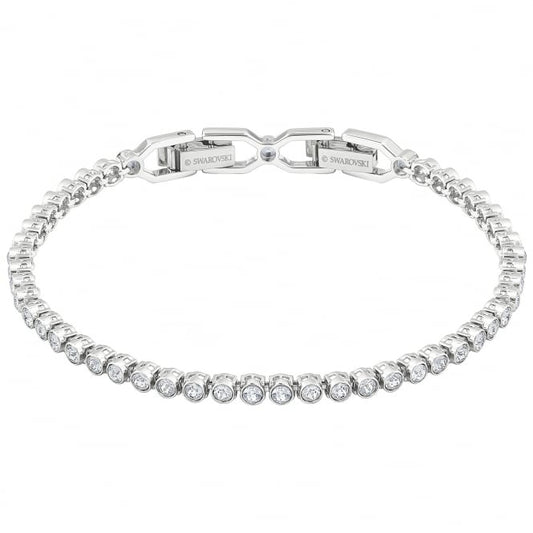 Imber Emily White Crystal Bracelet in Rhodium Silver