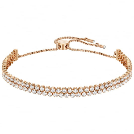 Matrix Tennis White Crystal Bracelet in Rose Gold