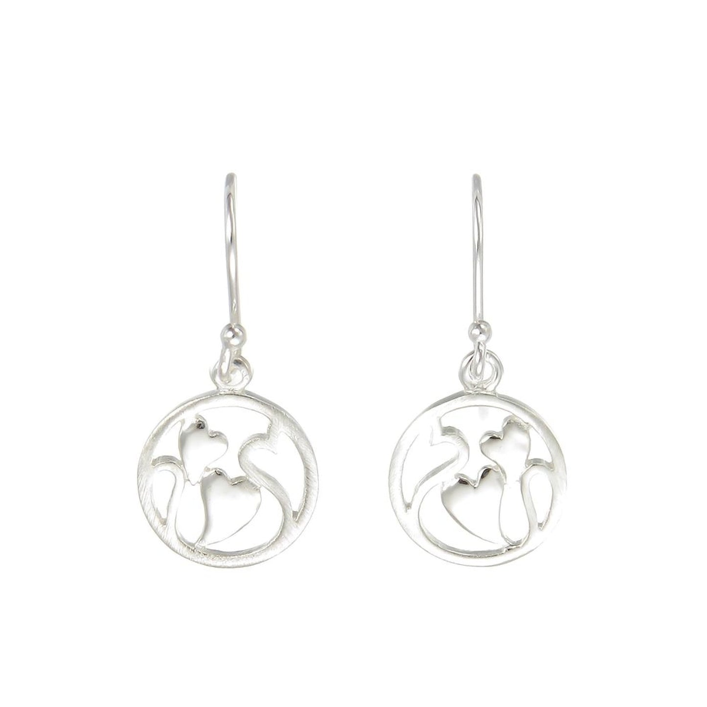 Grace Silver Heart Within A Heart Drop Earrings