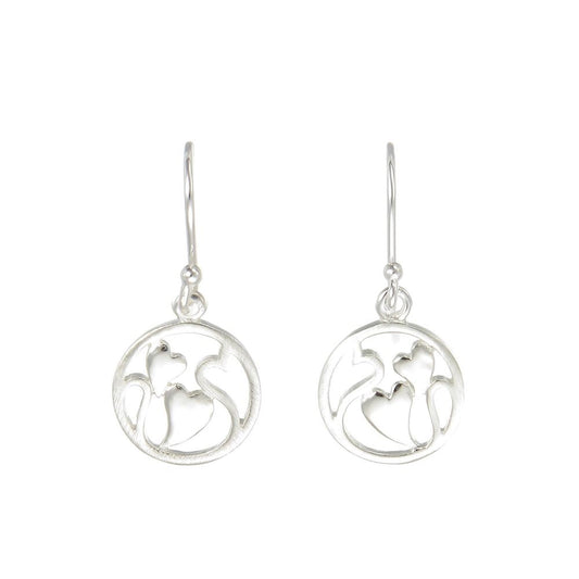 Grace Silver Heart Within A Heart Drop Earrings
