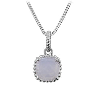 Grace Silver & White Chalcedony Square Pendant Necklace