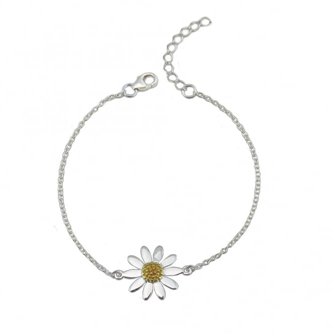 Silver & Gold Daisy Chain Bracelet, 19cm