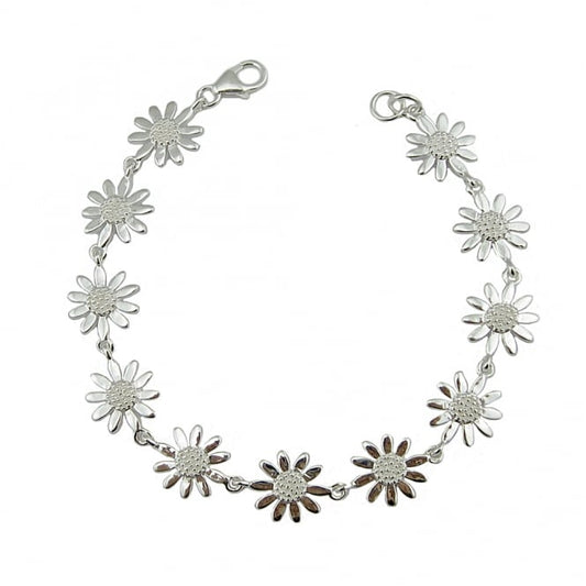 Silver Daisy Chain Bracelet, 17cm