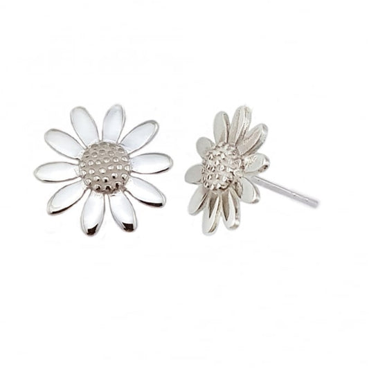 Silver Daisy 15mm Stud Earrings