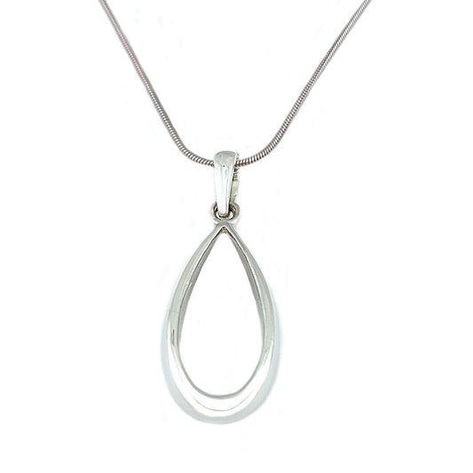 Silver Teardrop Pendant Necklace