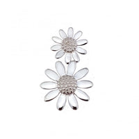 Silver Double Daisy Pendant Necklace