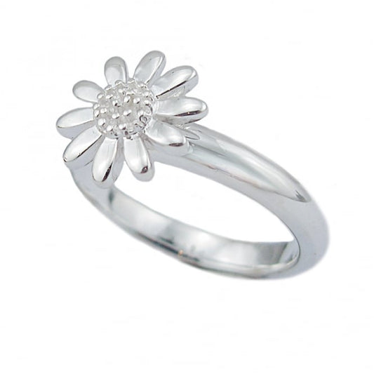 Silver Daisy Ring, Size N