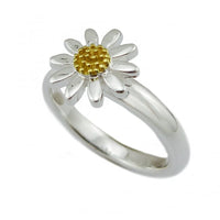 Silver & Gold Daisy Ring, Size N