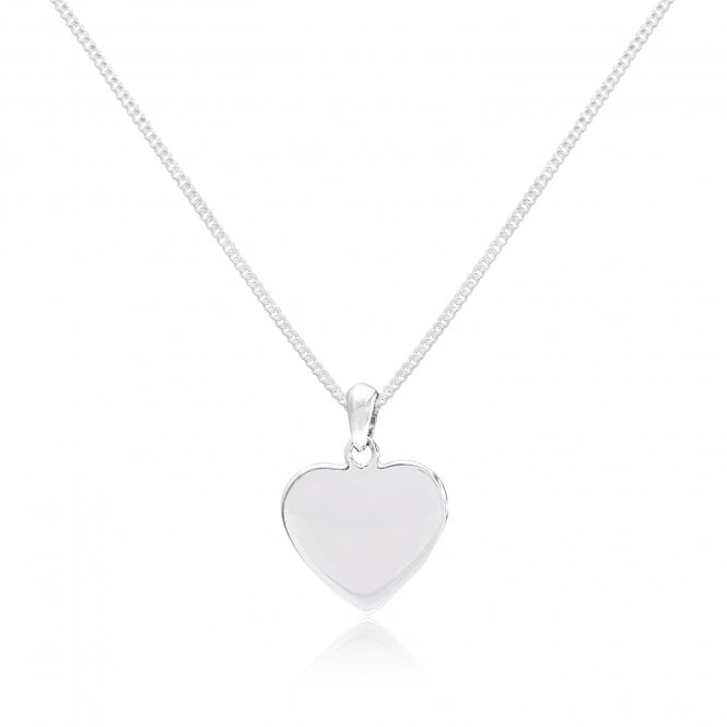 Engravable Silver Heart Pendant Necklace