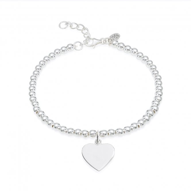 Engravable Silver Heart Bracelet