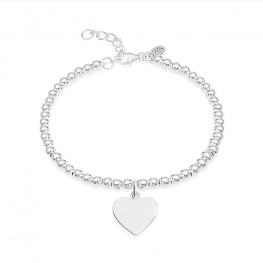 Engravable Silver Heart Bracelet