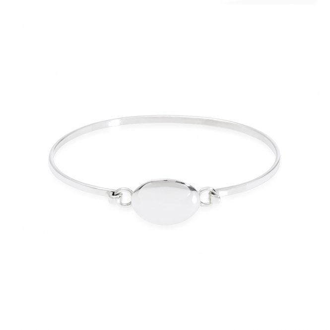 Engravable Silver 60mm Oval Bangle