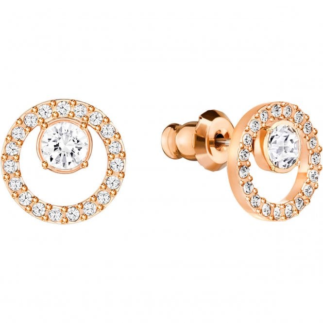 Constella Circle White Crystal Earrings