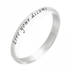 Example: Engraved Live Your Dreams Ring