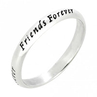 Engraved Silver Friends Forever Ring, Size 48