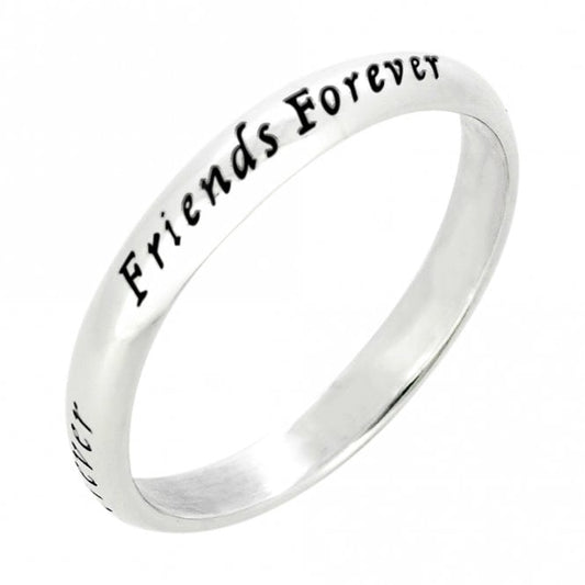 Engraved Silver Friends Forever Ring, Size 56
