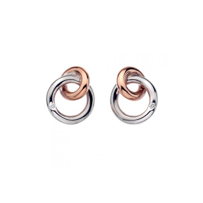 Silver Eternal Earrings with Rose Gold