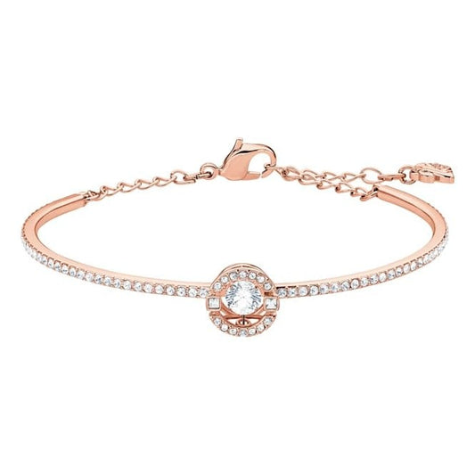Una Dance White Crystal Bangle in Rose Gold