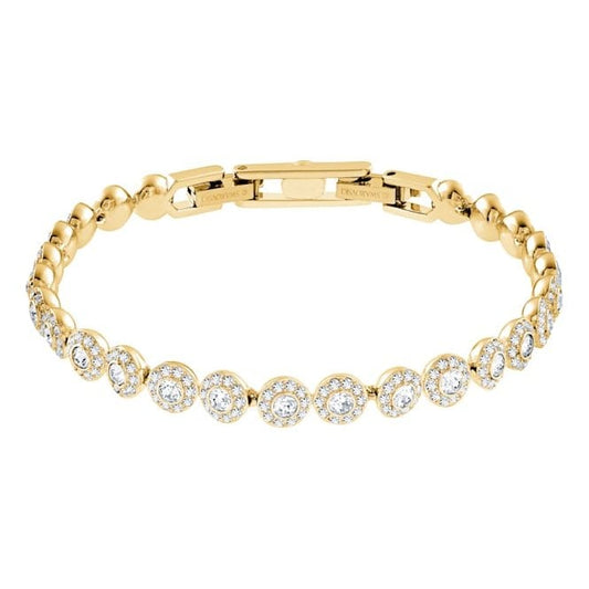Una Angelic All-Around White Crystal Bracelet in Gold