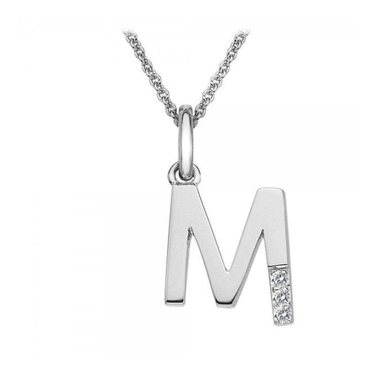 Silver M Micro Pendant Necklace