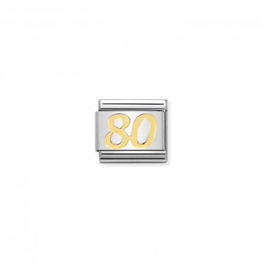 Classic Gold 80 Number Charms