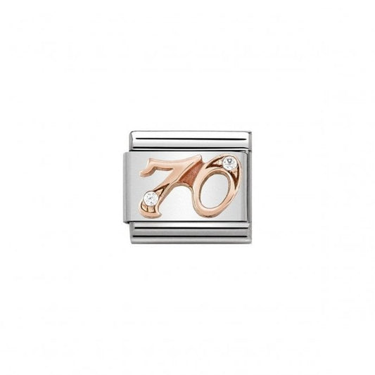 Classic Rose Gold CZ 70 Number Charms