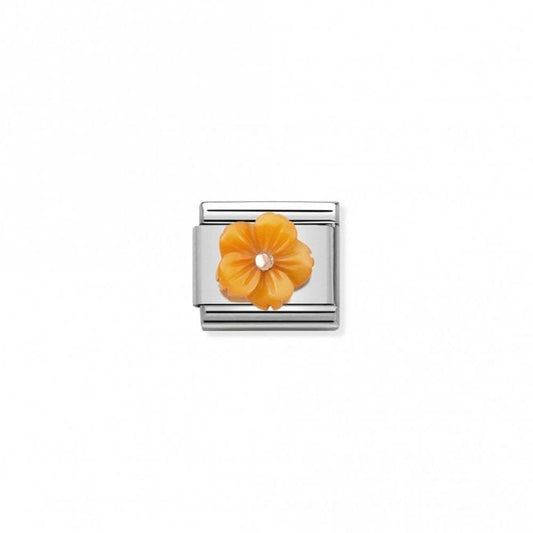 Classic Rose Gold Orange Mother Of Pearl Flowers & Nature Charms