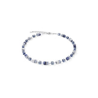 GeoCUBE Necklace in Silver with Sodalite & Haematite Blue