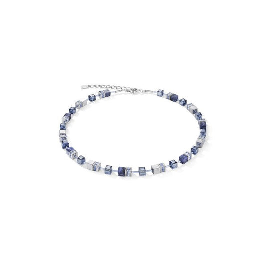 GeoCUBE Necklace in Silver with Sodalite & Haematite Blue