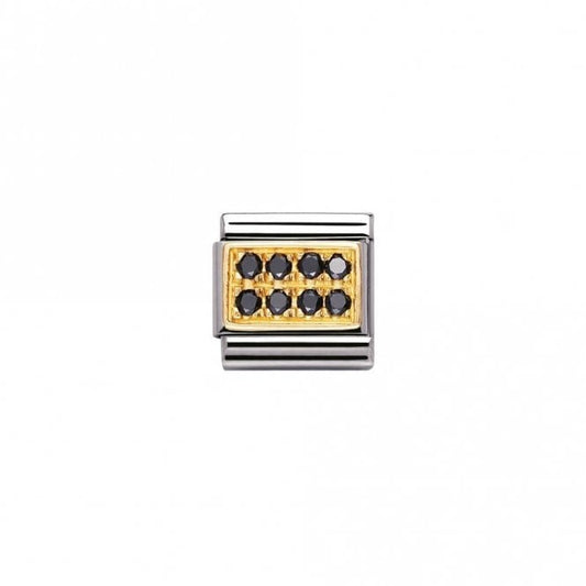 Classic Gold CZ Pave Black Sparkly Charms