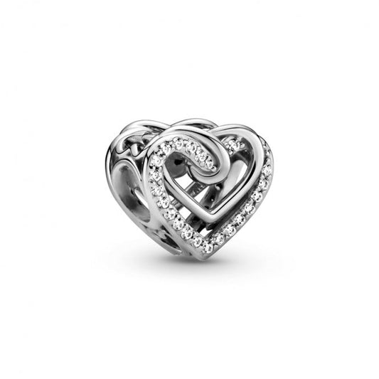 Sparkling Entwined Hearts Charms