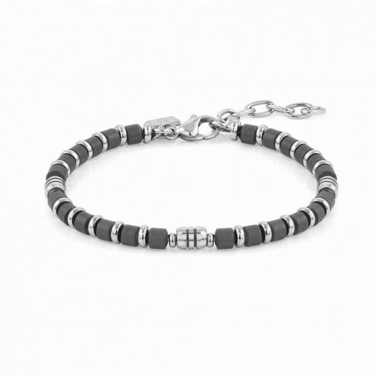 Instinct Bracelet in Steel with Grey Hematite