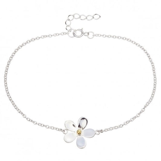 Silver & Gold 15mm Daisy Single Flower Bracelet