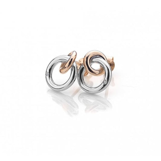 Silver Eternal Earrings with Rose Gold