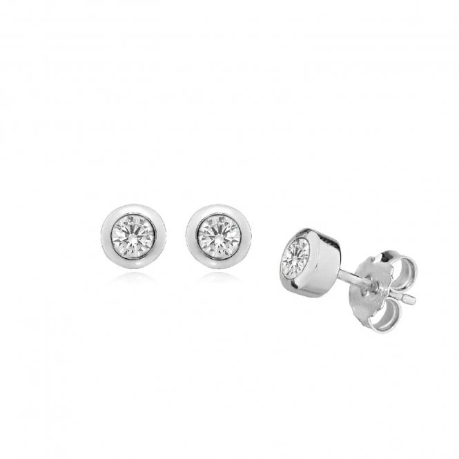 Clear CZ April Birthstone Stud Earrings