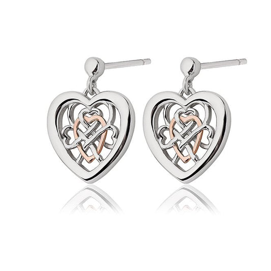 Welsh Royalty Silver Heart Stud Earrings