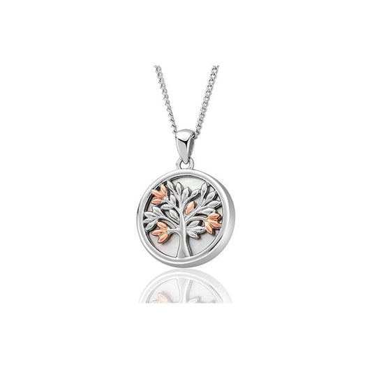 Tree of Life White Mother of Pearl Pendant Necklace