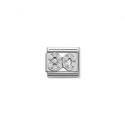 Classic Silver CZ 80 Number Charms