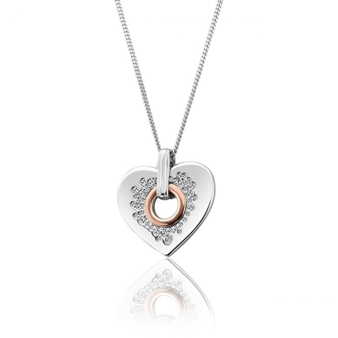 Cariad Sparkle Large Silver Heart Pendant Necklace