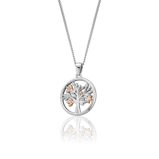 Tree of Life Circle Silver Pendant Necklace
